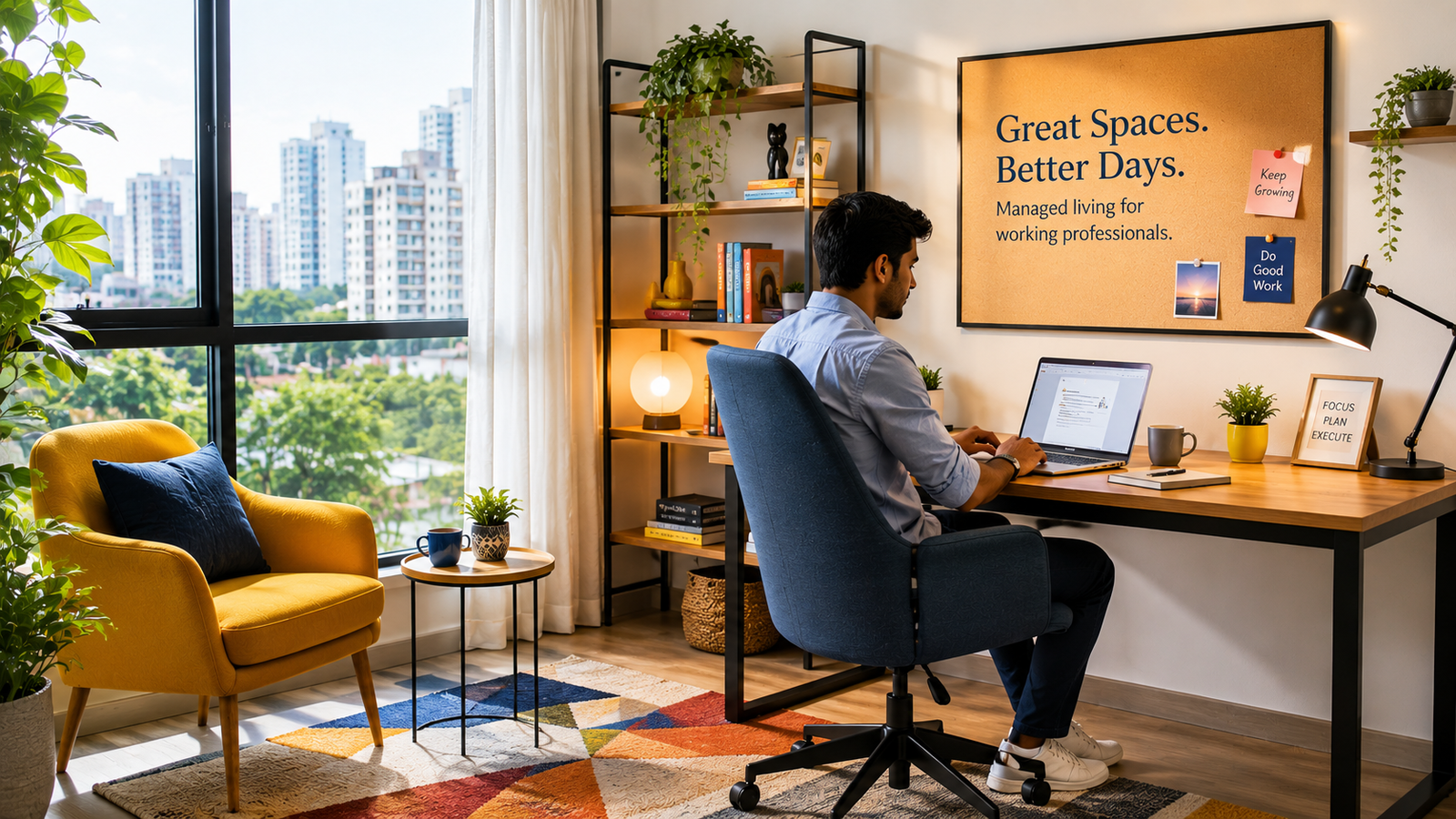 Work-friendly managed apartment space in Bangalore