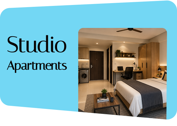 Fully furnished studio apartment in Bangalore for professionals