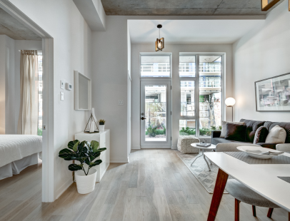 Modern studio apartment interior in Bangalore