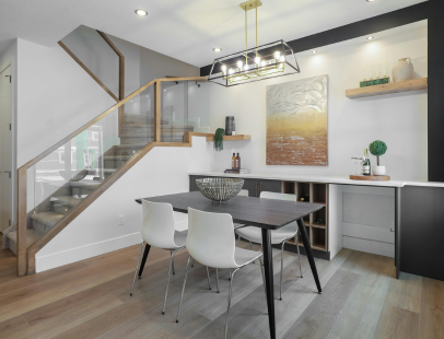 Dining area in fully furnished 1 BHK apartment Bangalore